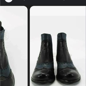 Fidgi Color Blocked Wing Tip Chelsea Ankle Boots